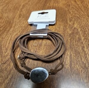 Riah fashion gray semi precious layered bracelet